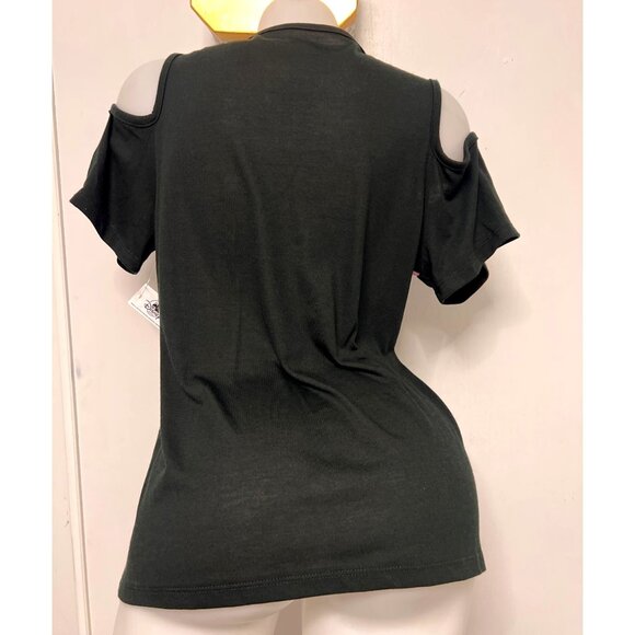 Disney Alice In Wonderland Cold-Shoulder Multicolor Top Adult Size Medium - Picture 2 of 7